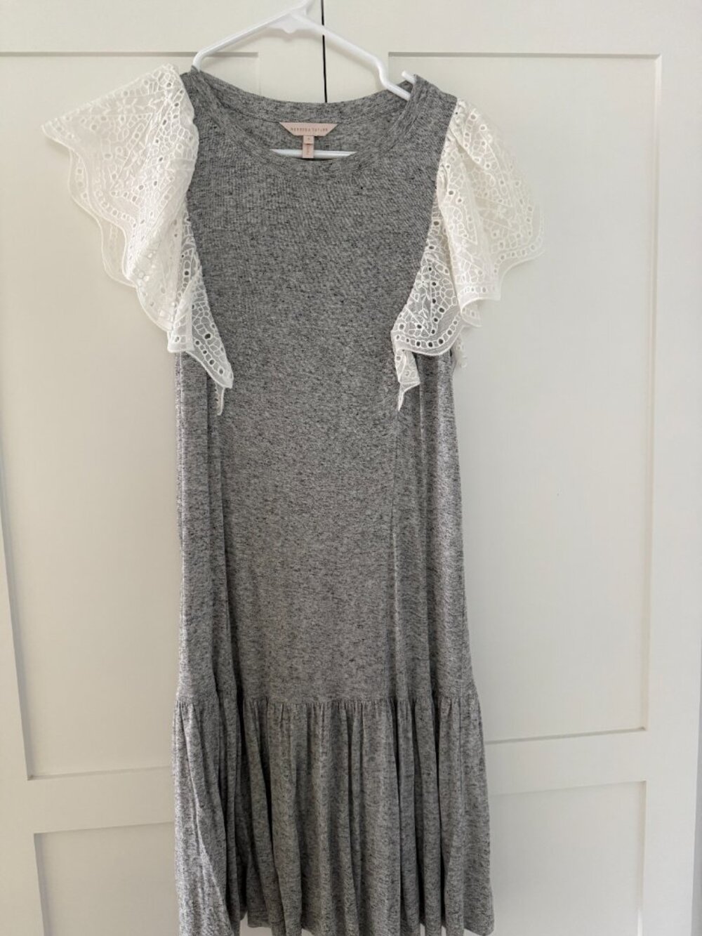 Rebecca Taylor Gray Flutter Sleeve Dress | Size Small